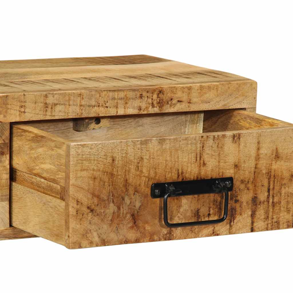 Comodini da Parete 2pz in Legno Grezzo Massello di Mango | homemem39
