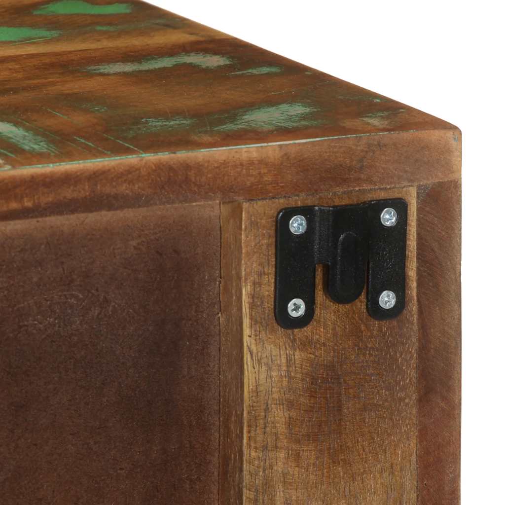 Comodini da Parete 2pz in Legno Massello di Recupero - homemem39