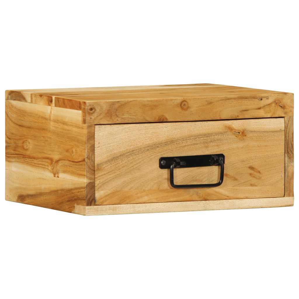 Comodini da Parete 2pz in Legno Massello di Acacia | homemem39
