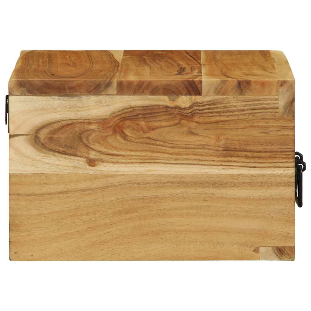 Comodini da Parete 2pz in Legno Massello di Acacia | homemem39