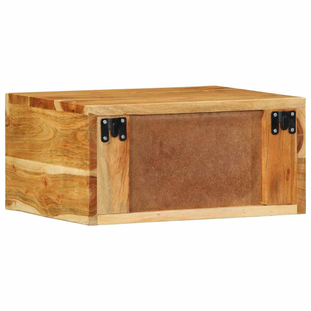 Comodini da Parete 2pz in Legno Massello di Acacia | homemem39