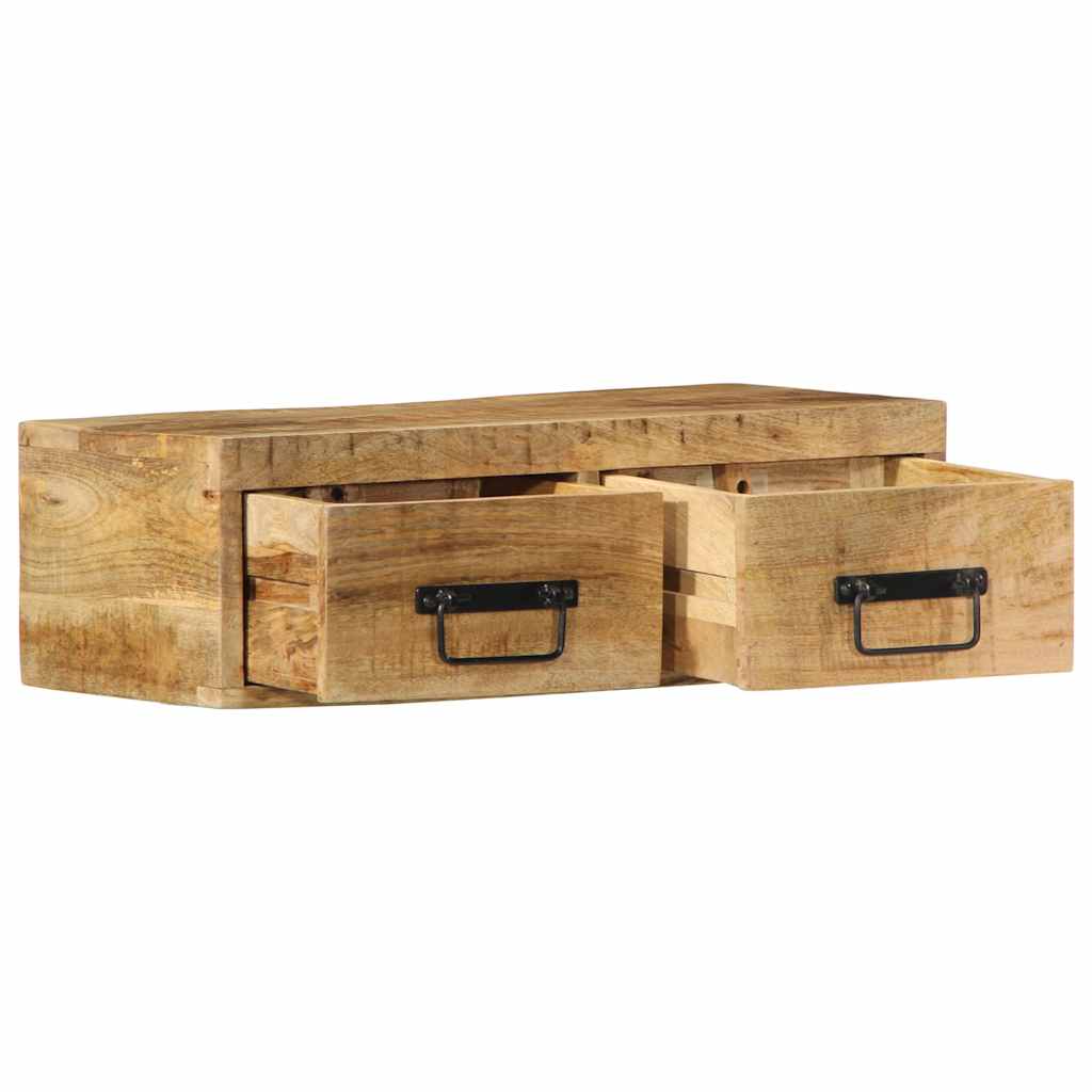 Mobile TV a Parete 60x30x19 cm Legno Grezzo Massello di Mango - homemem39