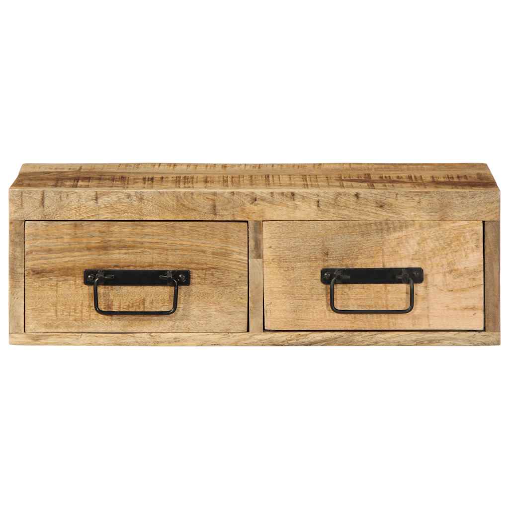 Mobile TV a Parete 60x30x19 cm Legno Grezzo Massello di Mango - homemem39