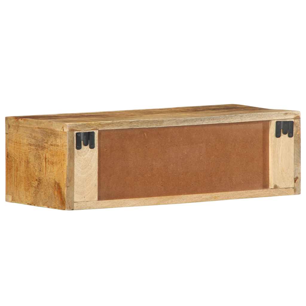 Mobile TV a Parete 60x30x19 cm Legno Grezzo Massello di Mango - homemem39