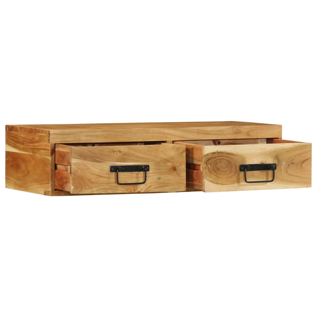 Mobile TV a Parete 80x30x19 cm in Legno Massello di Acacia - homemem39