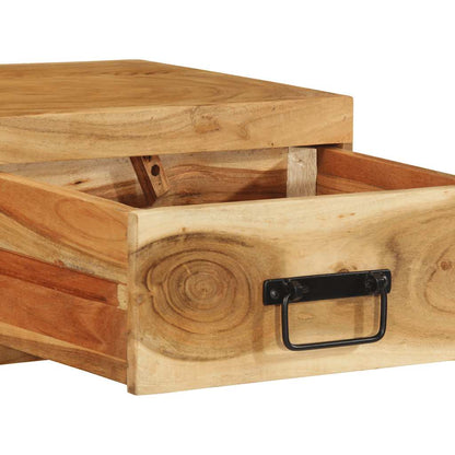 Mobile TV a Parete 80x30x19 cm in Legno Massello di Acacia - homemem39