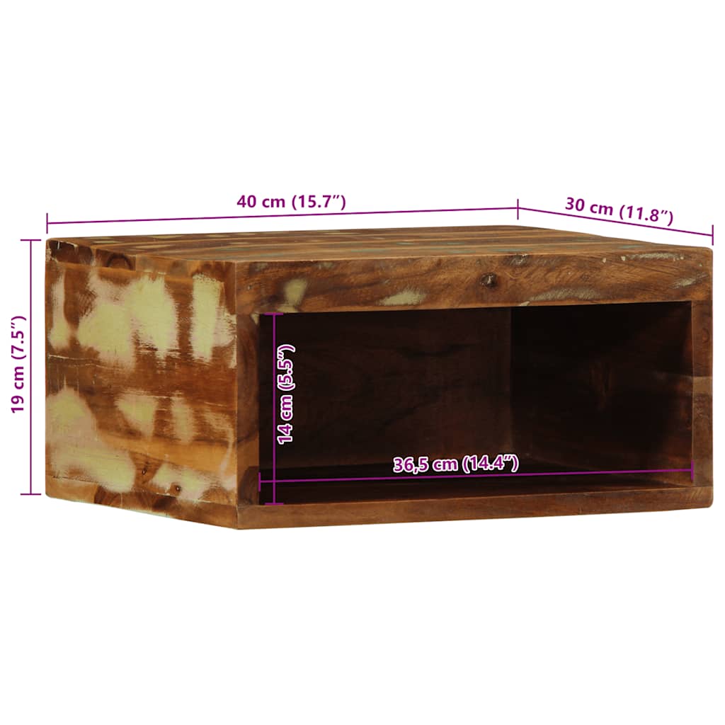 Mobile TV a Parete 40x30x19 cm in Legno Massello di Recupero - homemem39