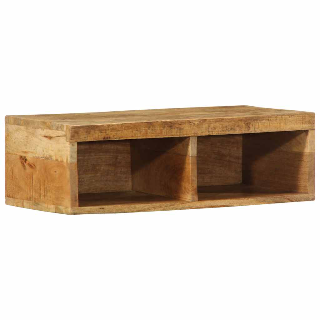 Mobile TV a Parete 60x30x19 cm Legno Grezzo Massello di Mango - homemem39