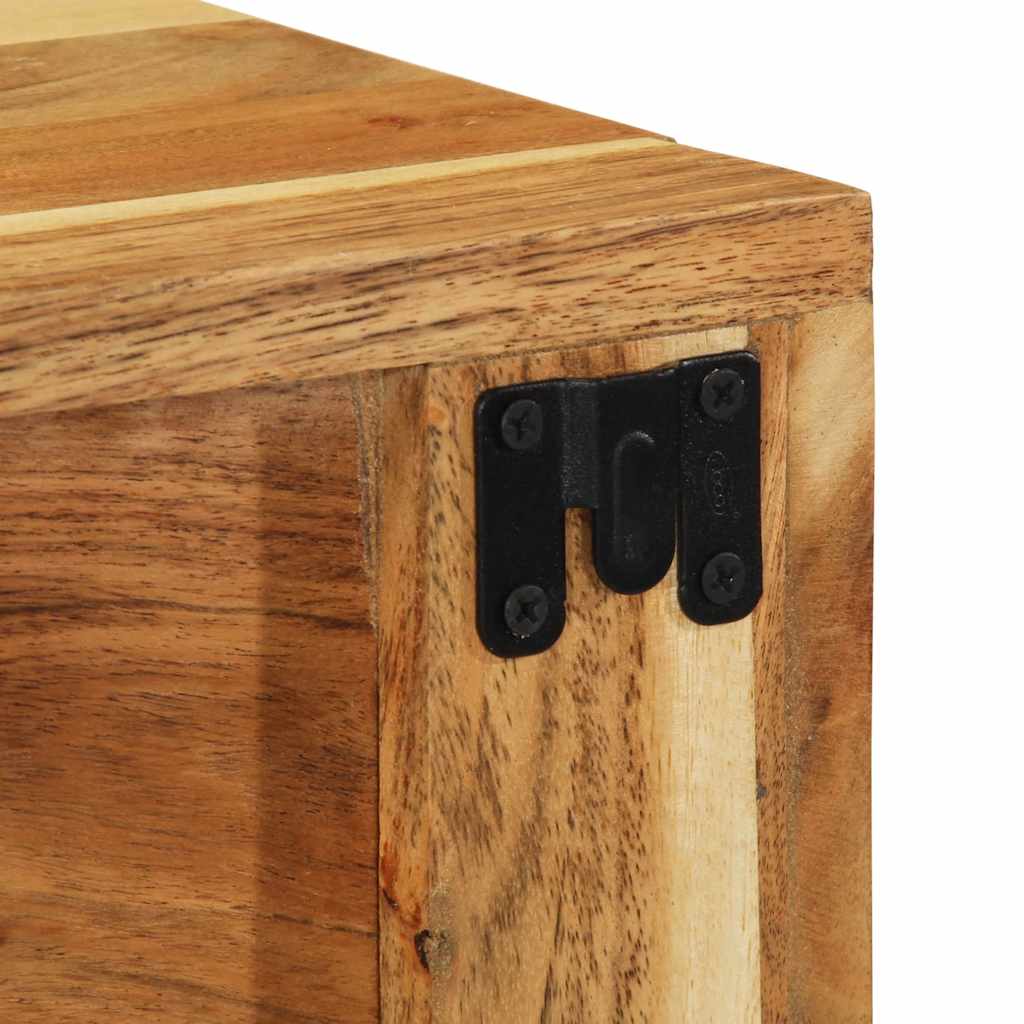 Mobile TV a Parete 60x30x19 cm in Legno Massello di Acacia - homemem39