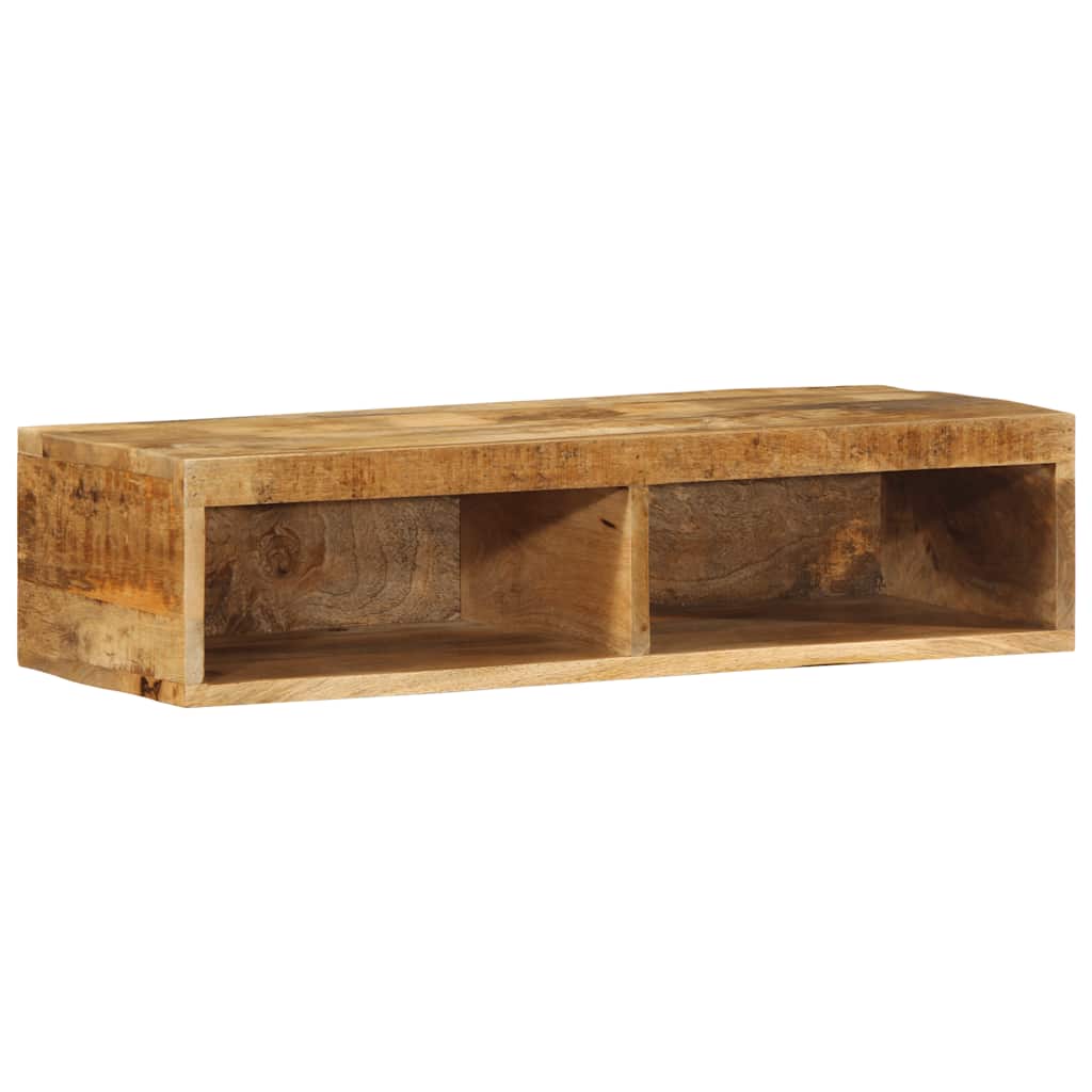 Mobile TV a Parete 80x30x19 cm Legno Grezzo Massello di Mango - homemem39