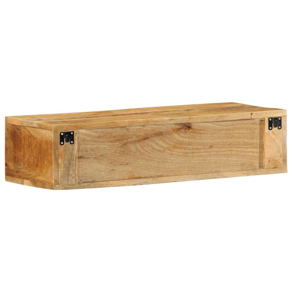 Mobile TV a Parete 80x30x19 cm Legno Grezzo Massello di Mango - homemem39