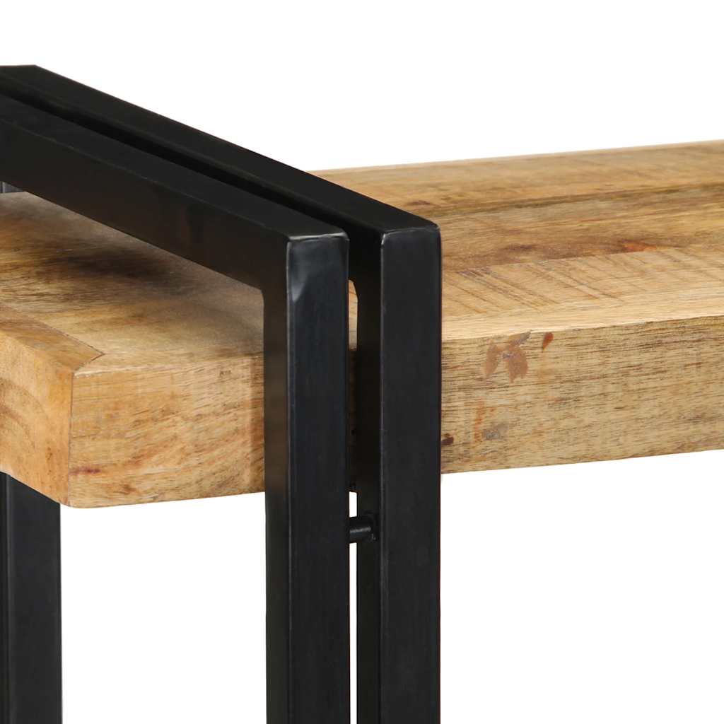 Mensola da Parete 90x33x45 cm in Legno Massello di Mango Grezzo - homemem39