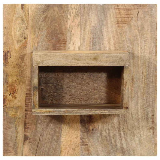 Comodino 50x27x50 cm in Legno Grezzo Massello di Mango - homemem39
