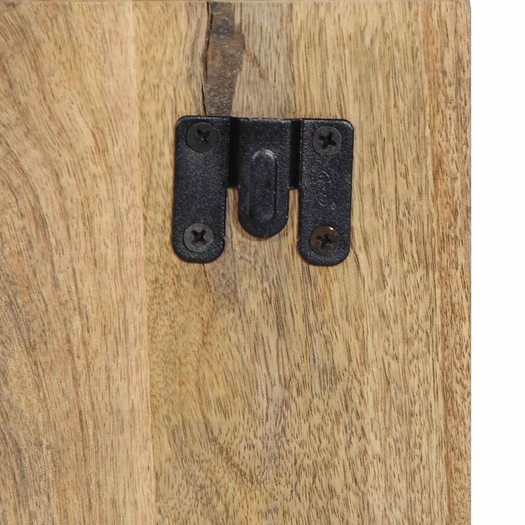 Comodino 50x27x50 cm in Legno Grezzo Massello di Mango - homemem39