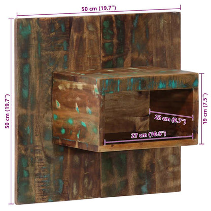 Comodino Multicolore 50x27x50 cm in Legno Massello Recupero - homemem39