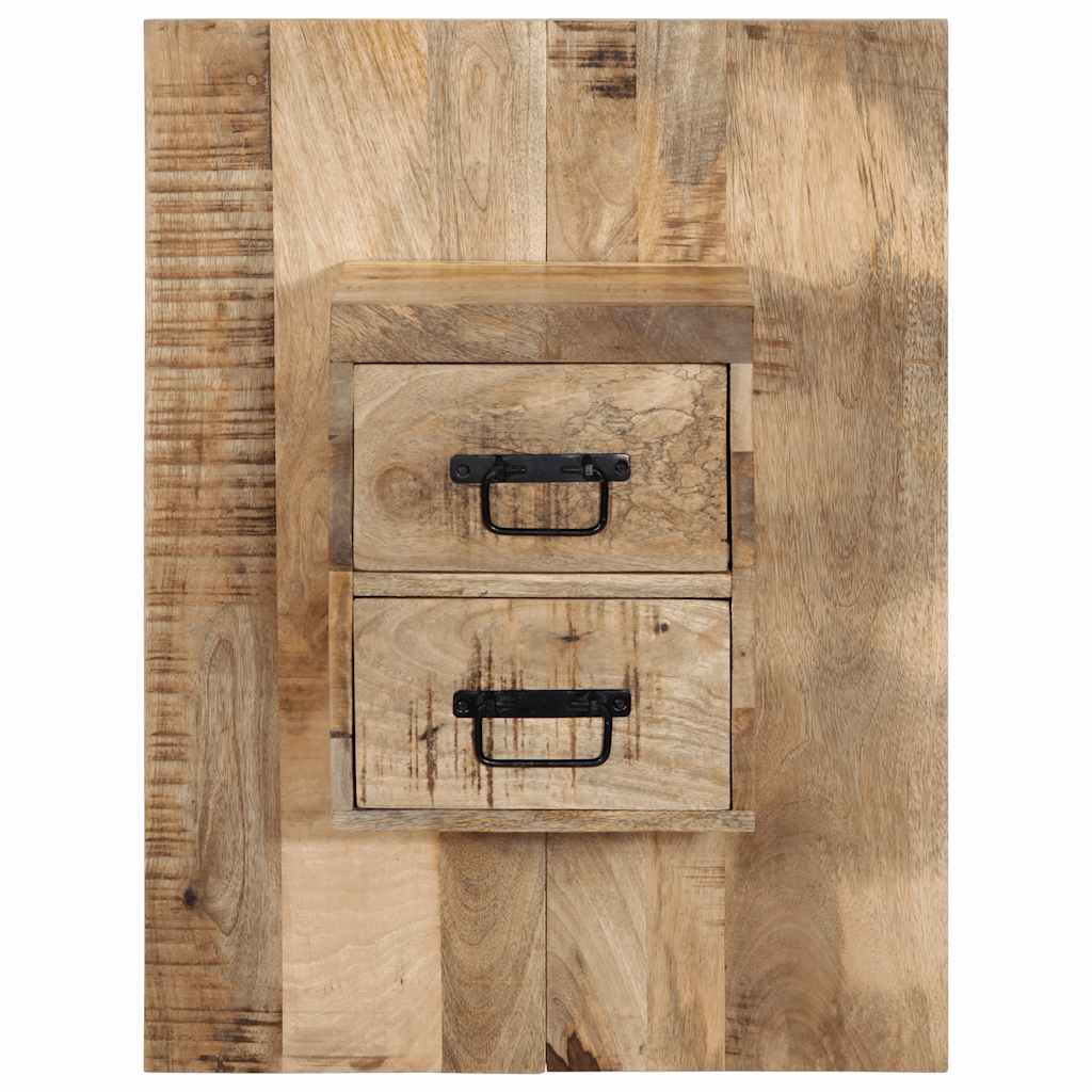 Comodino 60x32x80 cm in Legno Grezzo Massello di Mango | homemem39