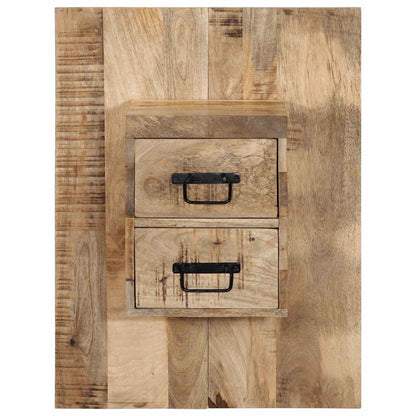 Comodino 60x32x80 cm in Legno Grezzo Massello di Mango | homemem39