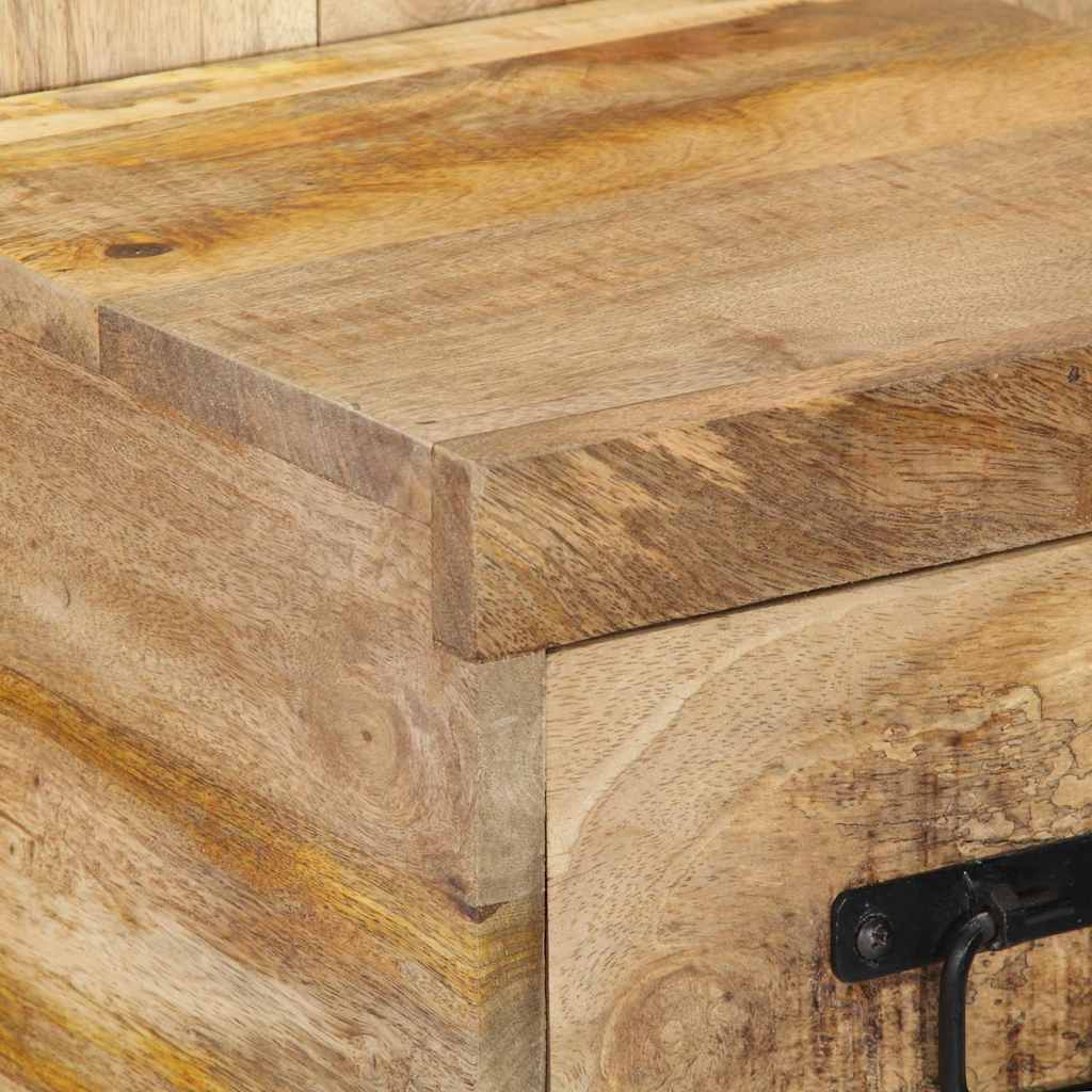 Comodino 60x32x80 cm in Legno Grezzo Massello di Mango - homemem39