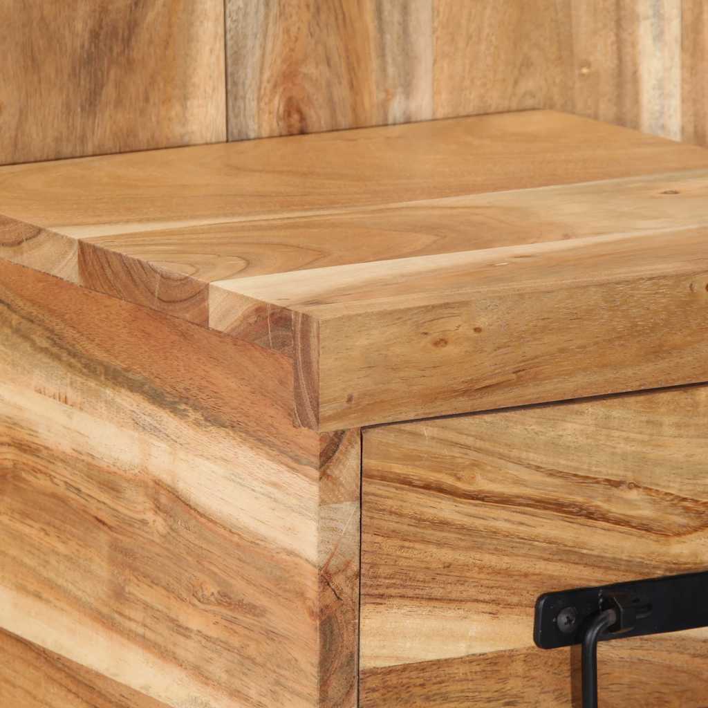 Comodino 60x32x80 cm in Legno Massello di Acacia - homemem39