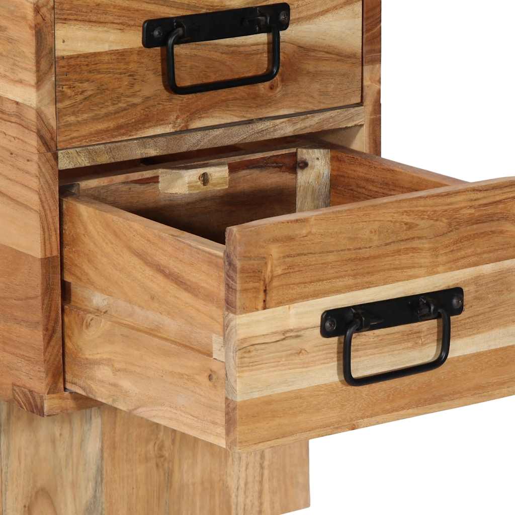 Comodino 60x32x80 cm in Legno Massello di Acacia - homemem39