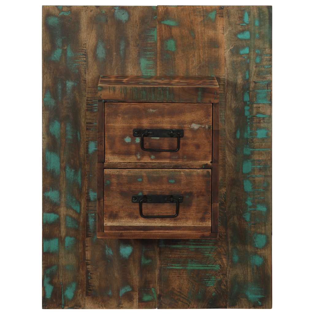 Comodino Multicolore 60x32x80 cm in Legno Massello Recupero - homemem39