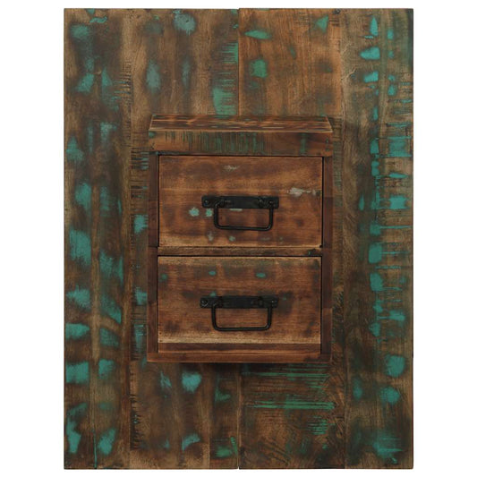 Comodino Multicolore 60x32x80 cm in Legno Massello Recupero - homemem39