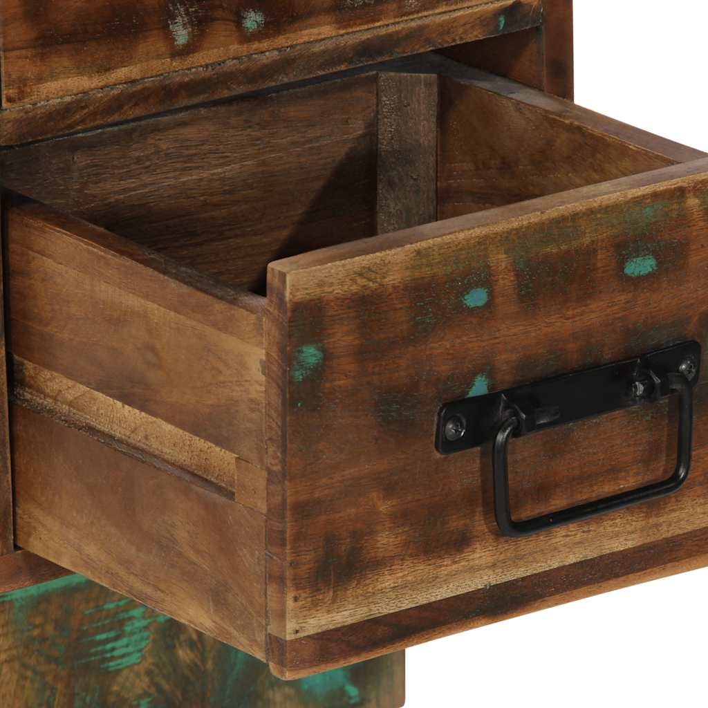 Comodino Multicolore 60x32x80 cm in Legno Massello Recupero - homemem39