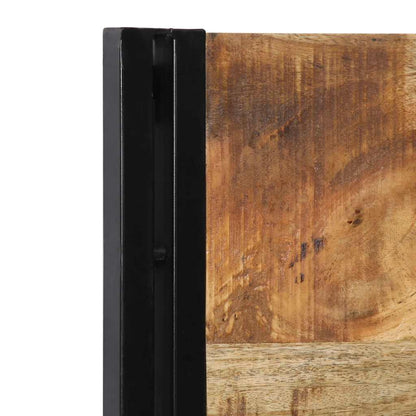 Testiera 100 cm in Legno Massello di Mango e Ferro - homemem39