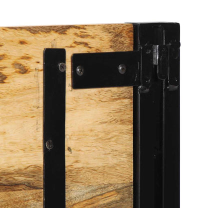 Testiera 120 cm in Legno Massello di Mango e Ferro - homemem39