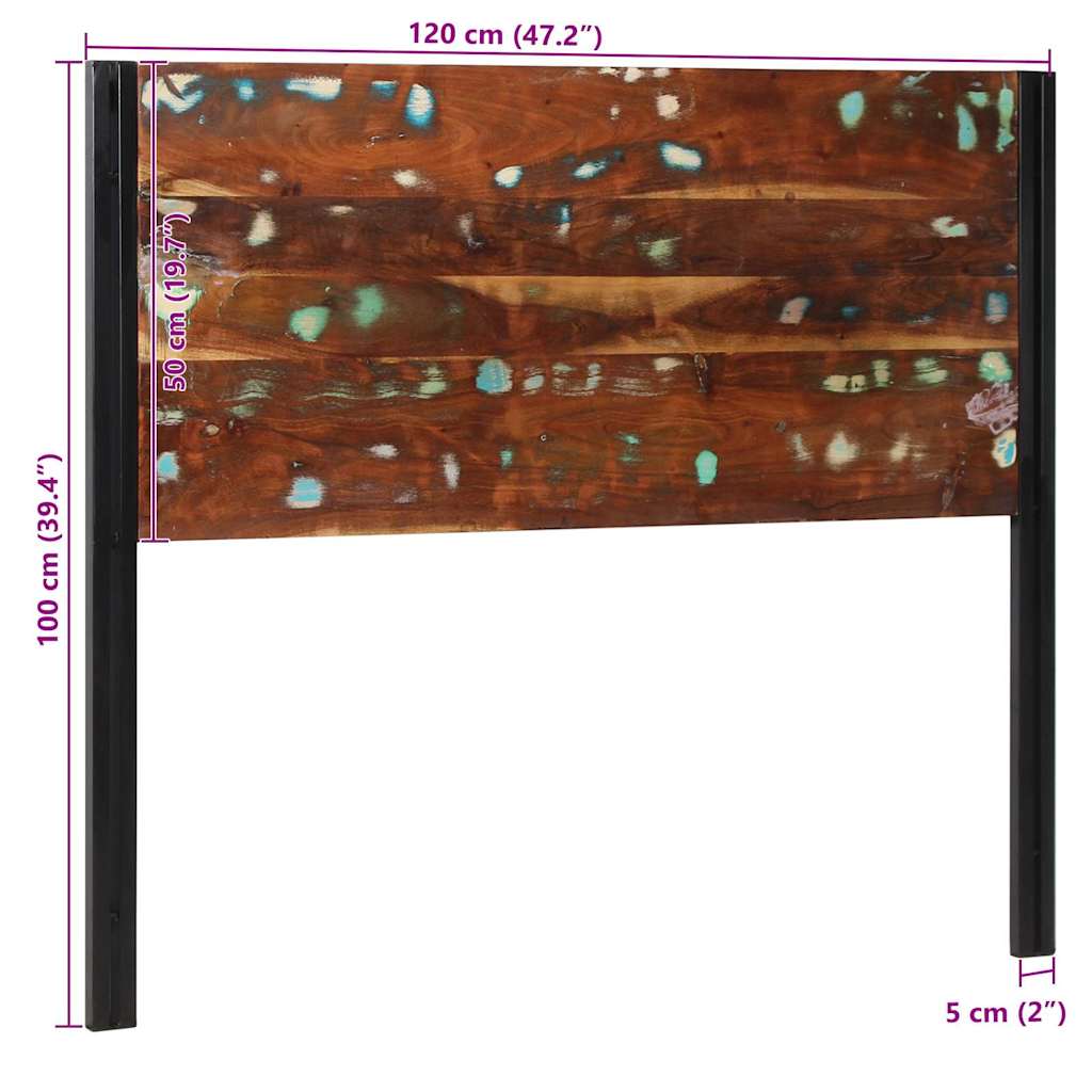 Testiera 120 cm in Legno Massello di Recupero e Ferro