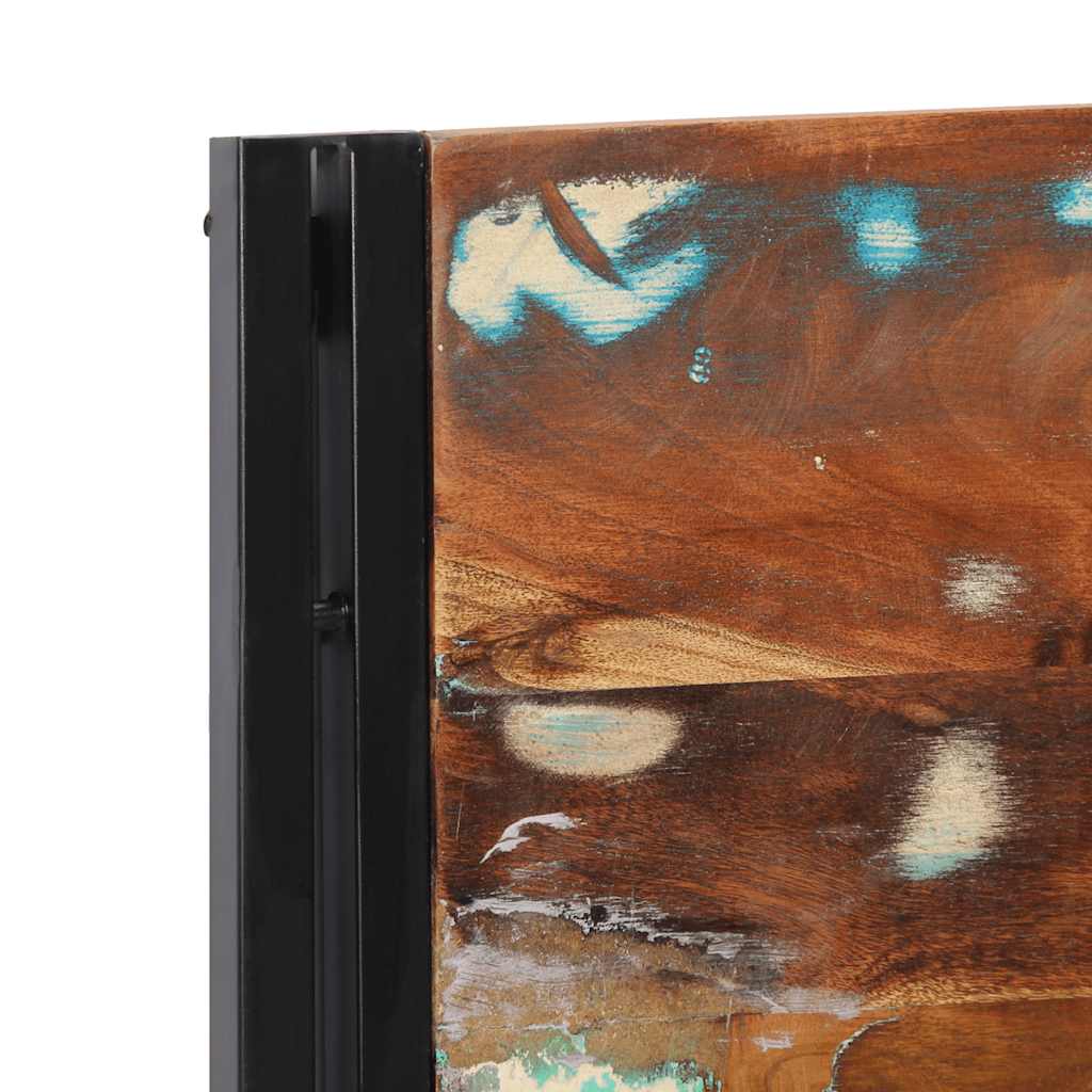 Testiera 120 cm in Legno Massello di Recupero e Ferro