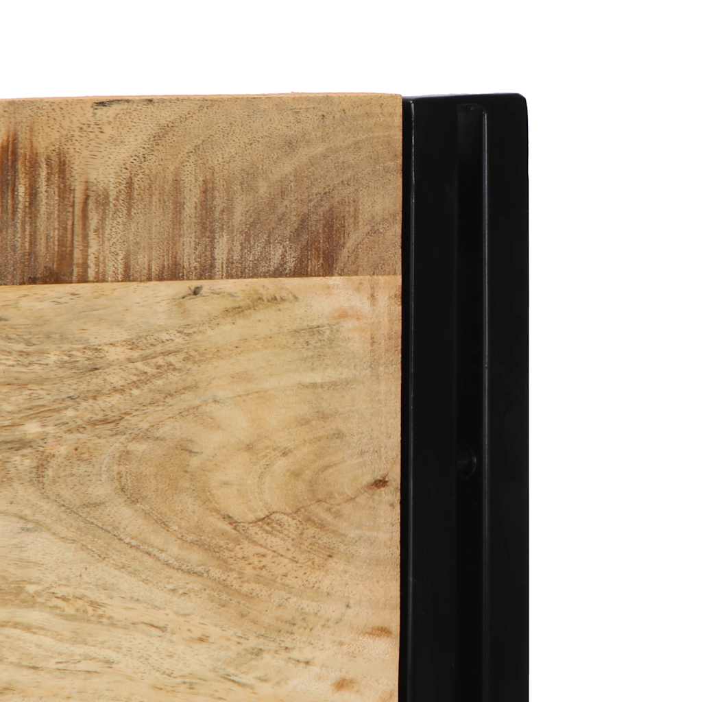 Testiera 140 cm in Legno Massello di Mango e Ferro - homemem39