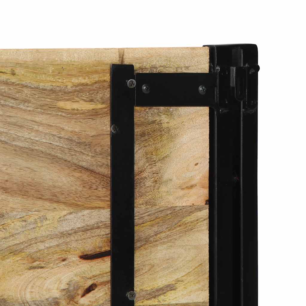Testiera 140 cm in Legno Massello di Mango e Ferro - homemem39