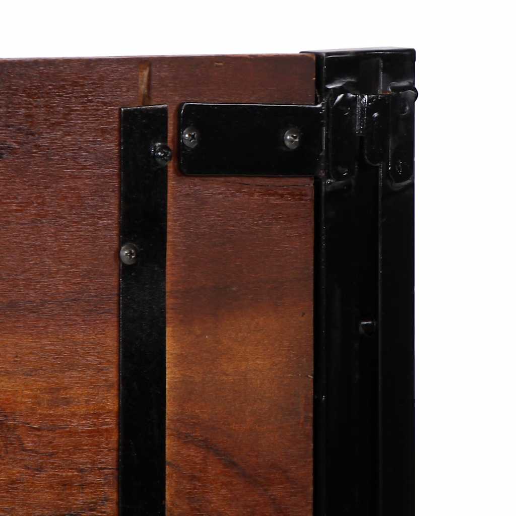 Testiera 140 cm in Legno Massello di Recupero e Ferro - homemem39