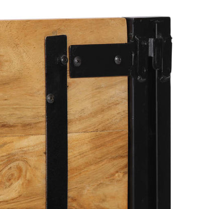 Testiera 140 cm in Legno Massello di Acacia e Ferro - homemem39