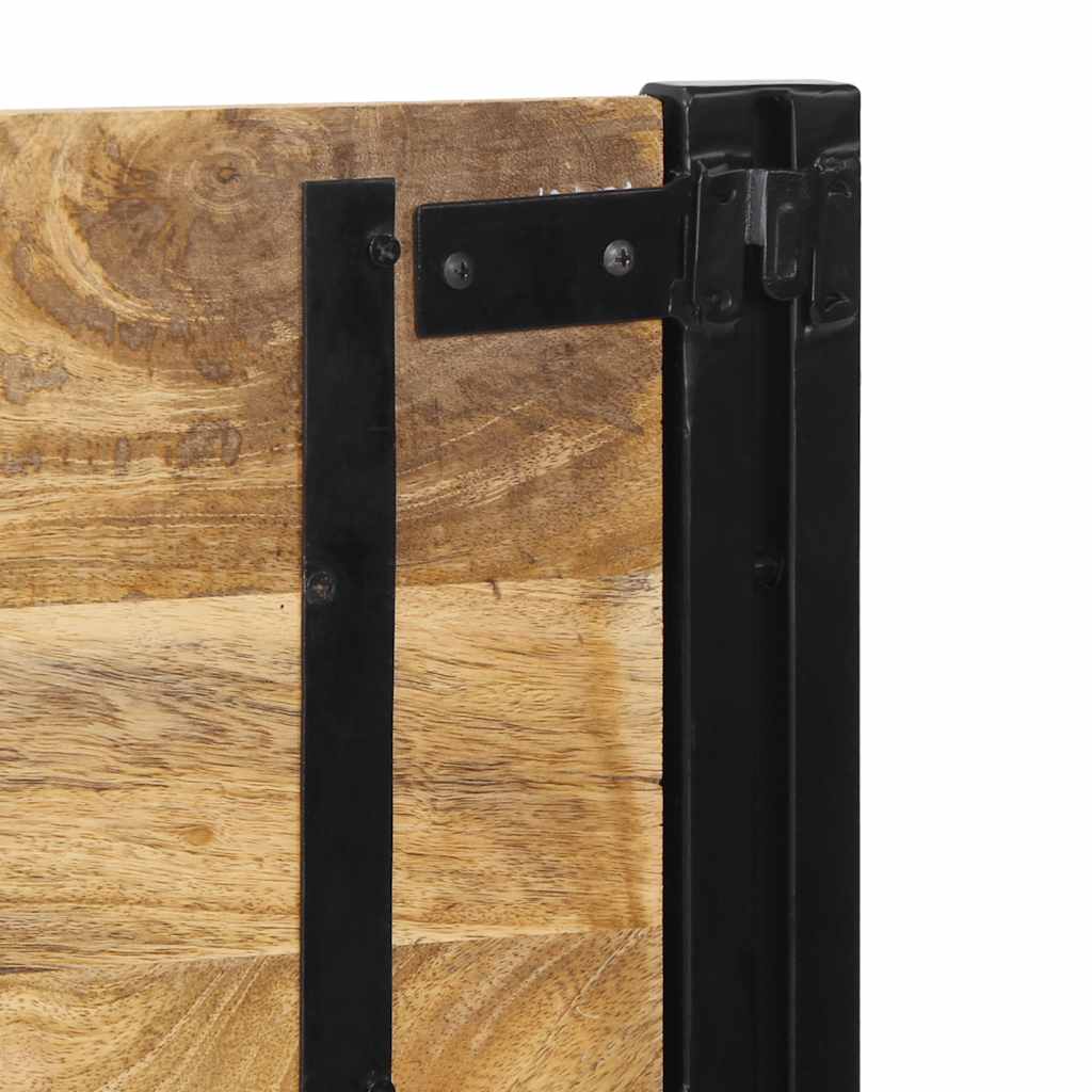 Testiera 160 cm in Legno Massello di Mango e Ferro - homemem39