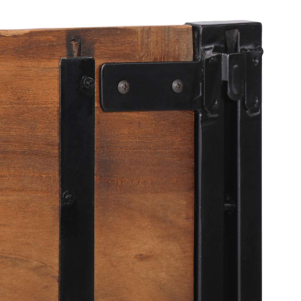 Testiera 160 cm in Legno Massello di Recupero e Ferro - homemem39