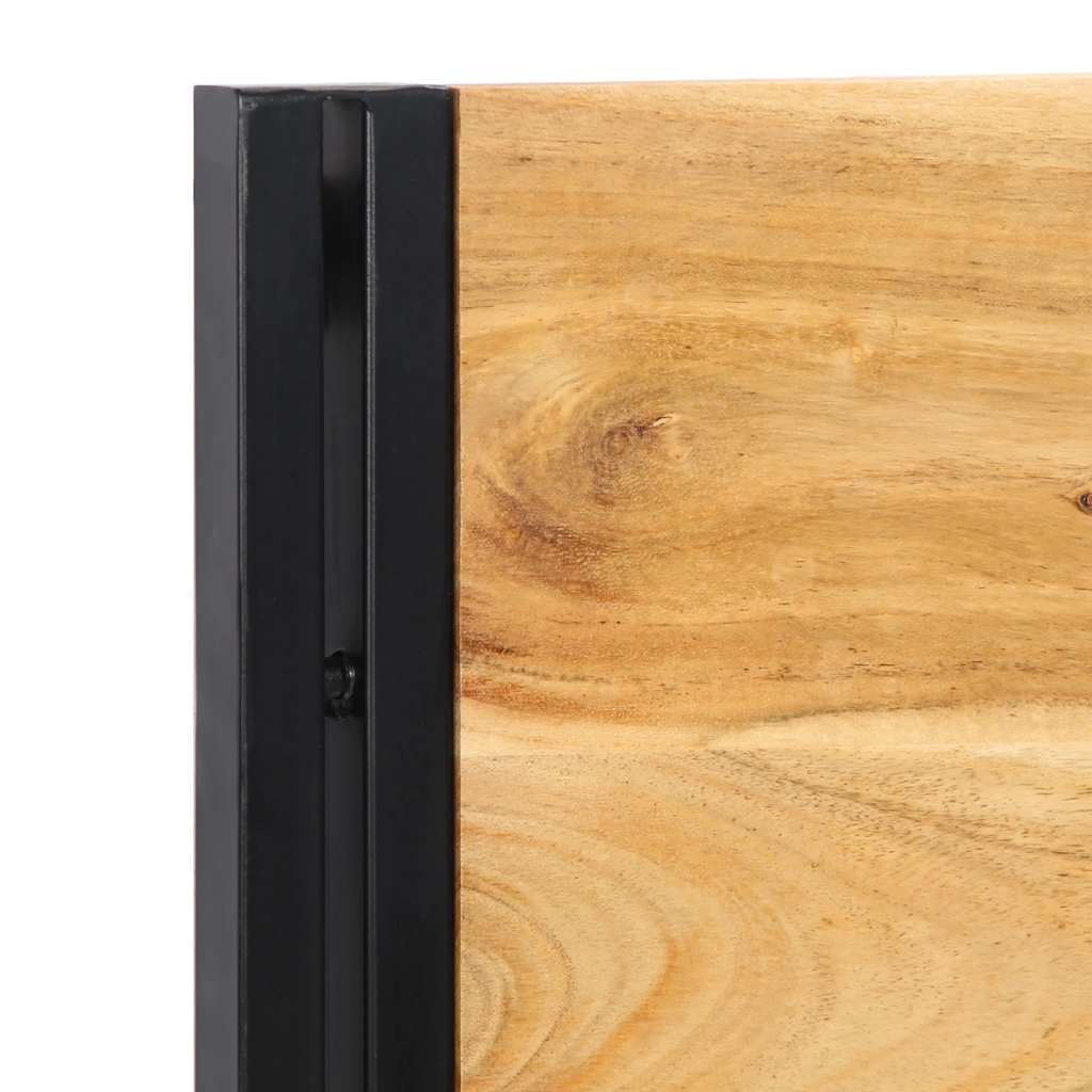 Testiera 160 cm in Legno Massello di Acacia e Ferro - homemem39