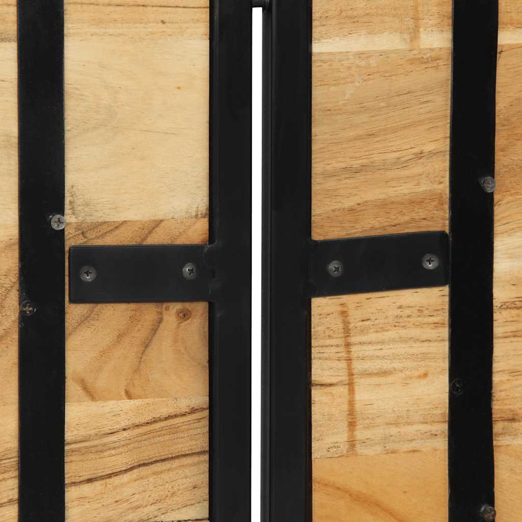 Testiera 160 cm in Legno Massello di Acacia e Ferro - homemem39