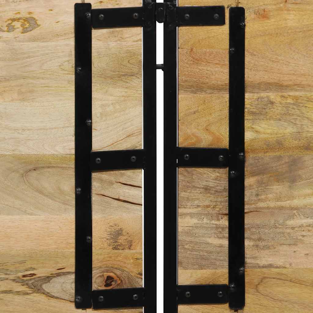 Testiera 180 cm in Legno Massello di Mango e Ferro - homemem39