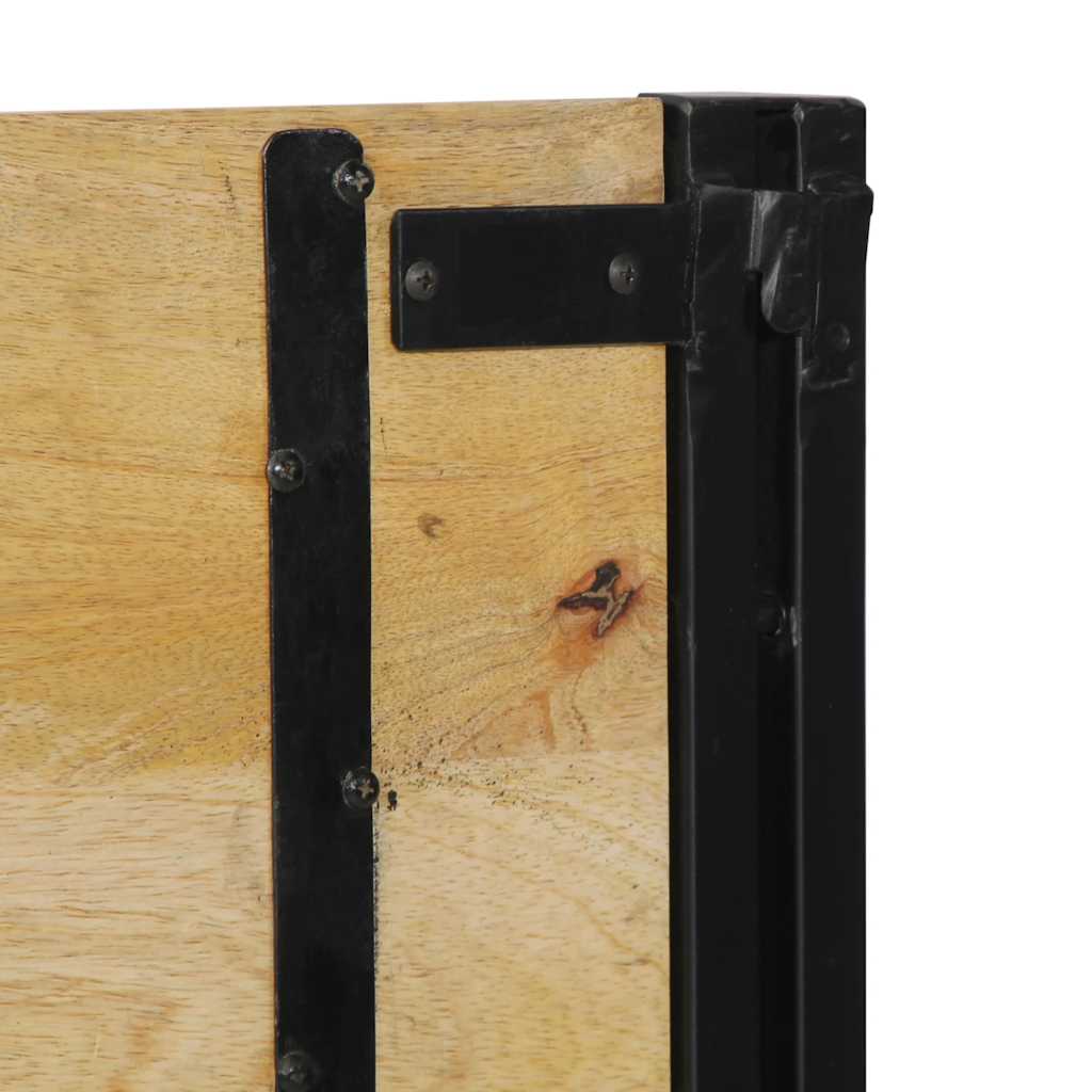 Testiera 180 cm in Legno Massello di Mango e Ferro - homemem39