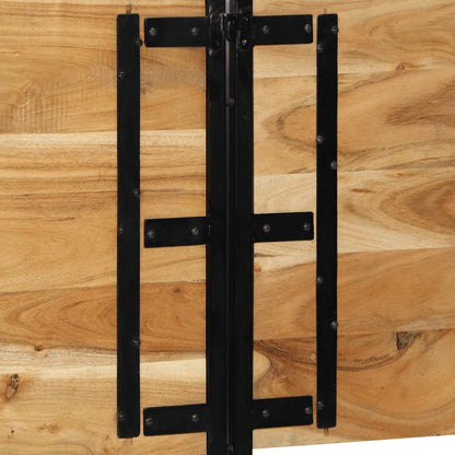 Testiera 180 cm in Legno Massello di Acacia e Ferro - homemem39