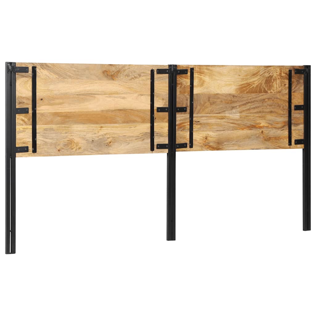 Testiera 200 cm in Legno Massello di Mango e Ferro - homemem39