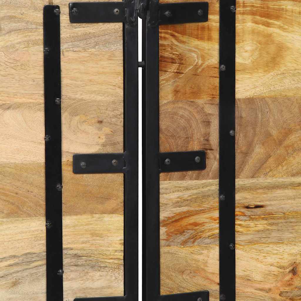 Testiera 200 cm in Legno Massello di Mango e Ferro - homemem39