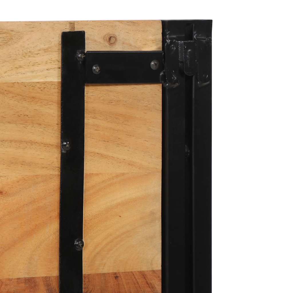 Testiera 200 cm in Legno Massello di Acacia e Ferro - homemem39