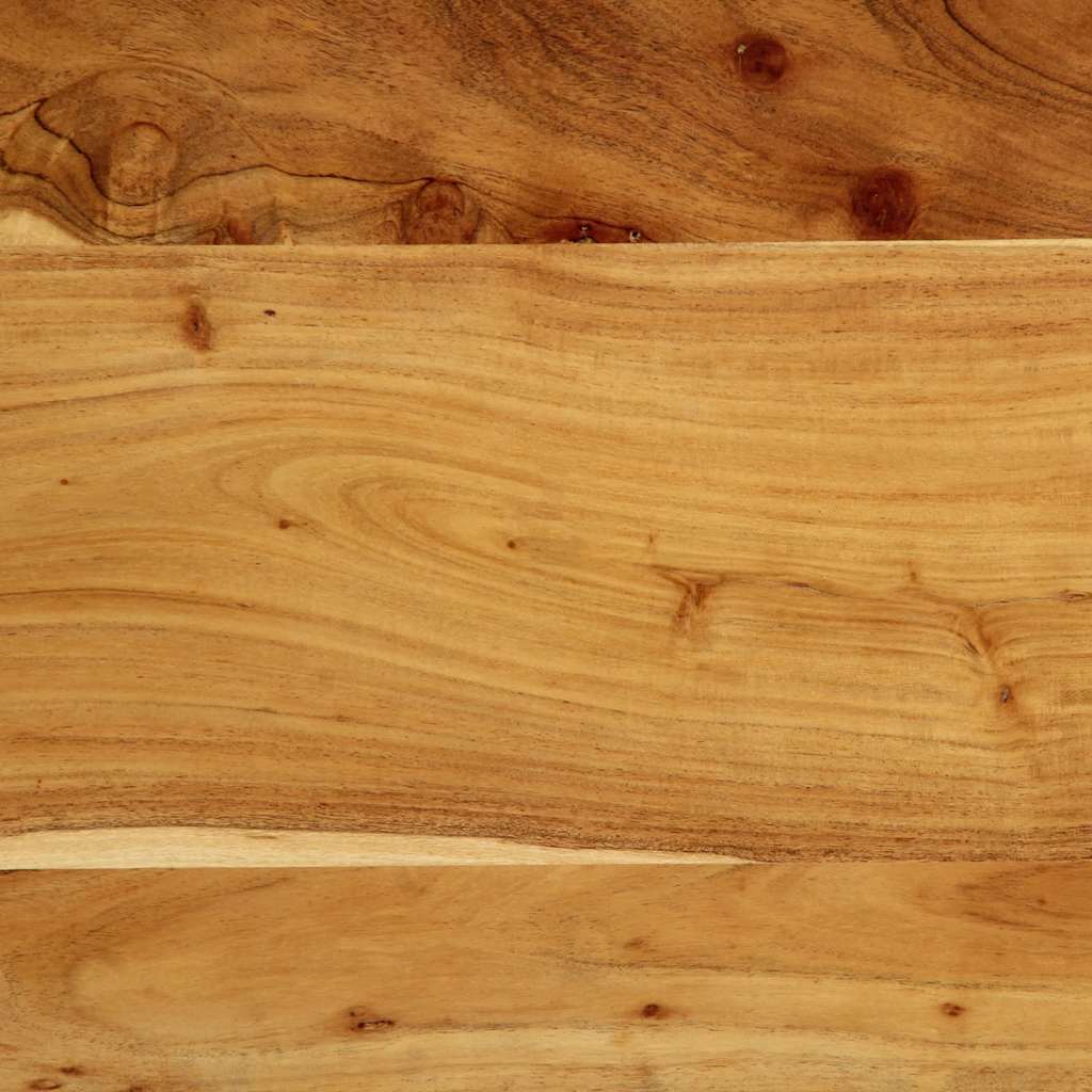 Testiera 200 cm in Legno Massello di Acacia e Ferro - homemem39