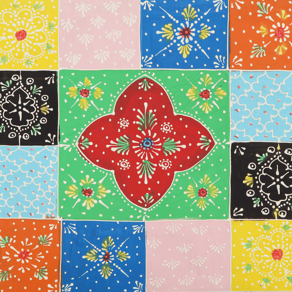 Comodino Multicolore 40x35x45 cm in Legno Massello Mango - homemem39