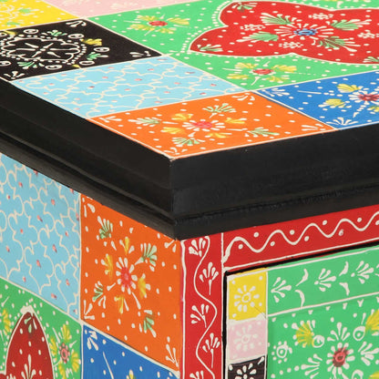 Comodini 2 pz Multicolore 40x35x45cm in Legno Massello Mango | homemem39