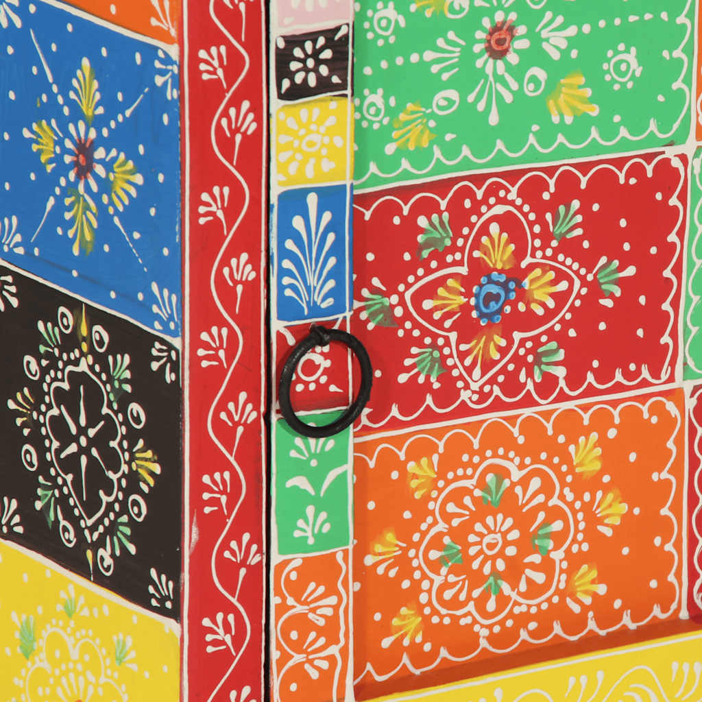 Comodini 2 pz Multicolore 40x35x45cm in Legno Massello Mango | homemem39