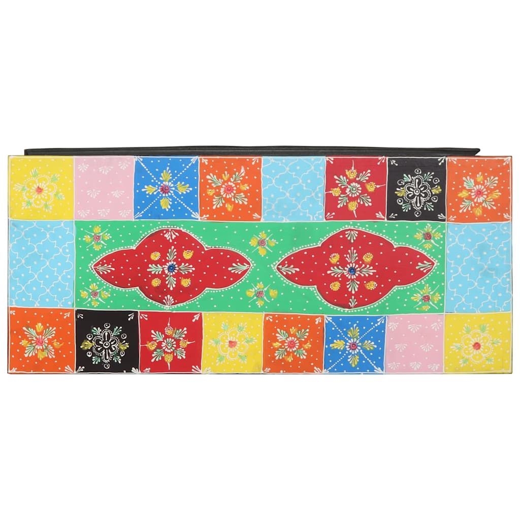 Mobile TV Multicolore 80 x 35 x 50 cm Legno di mango massello